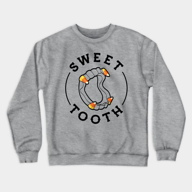 Halloween Candy Corn Fangs Sweet Tooth Crewneck Sweatshirt by Huhnerdieb Apparel